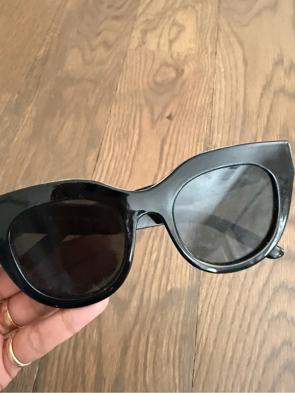 Le Specs Glossy Black Cat-Eye Sunglasses
